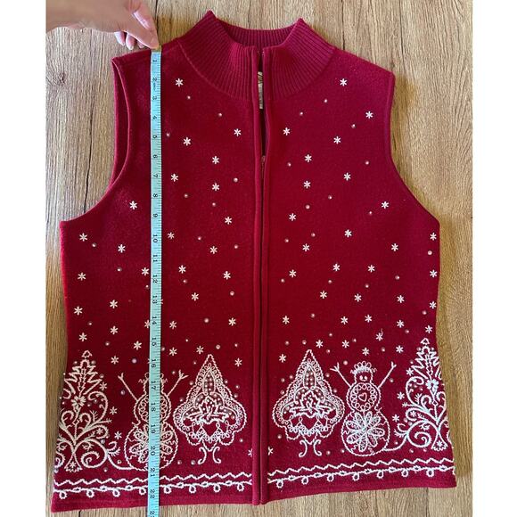 Talbots Vtg Merino Wool Winter Pattern Sweater Vest Size Medium - Picture 6 of 8